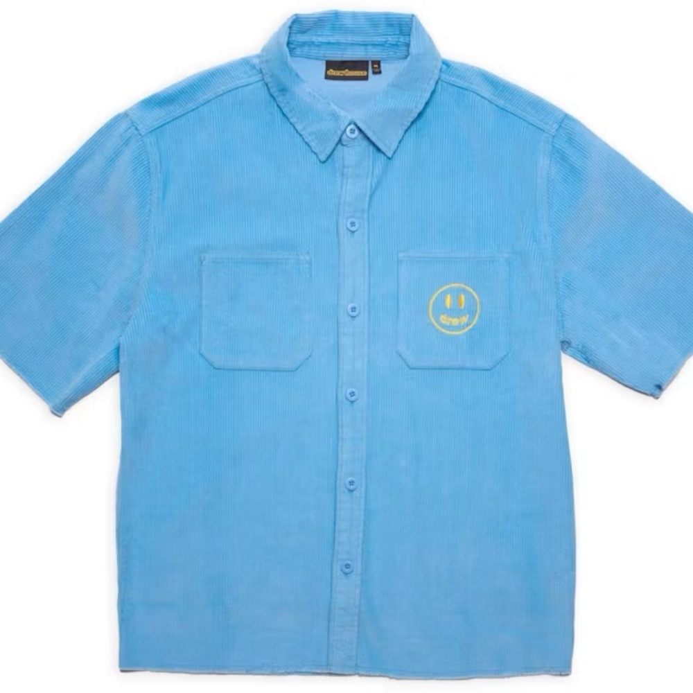 Justin Bieber Drew House Blue Corduroy Button Down Top & Pants 💌 Free Shipping